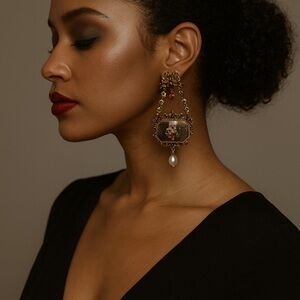 Elegant Gold and Pearl Drop Earrings